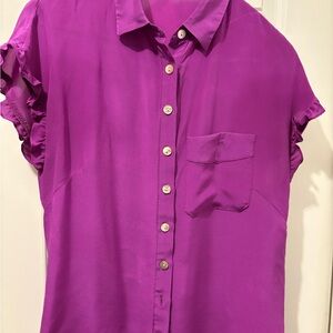 Nanette Lepore Fuchsia Button-Down Shirt